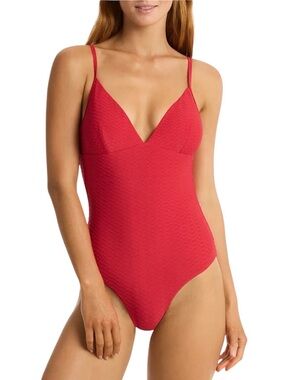 Sea Level Australia Size 6 One Piece Red Honeycomb New with Tag